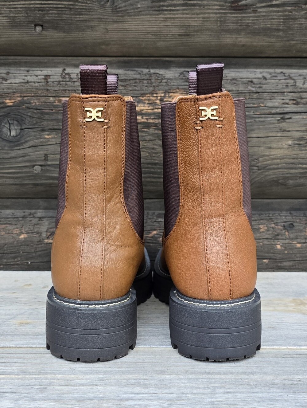 Sam Edelman Laguna Urban Utility Minimalist Platform Lug Sole Chelsea Boots 7.5M - Picture 10 of 16
